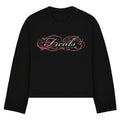 Longsleeve cropped Freals black "Red Script"