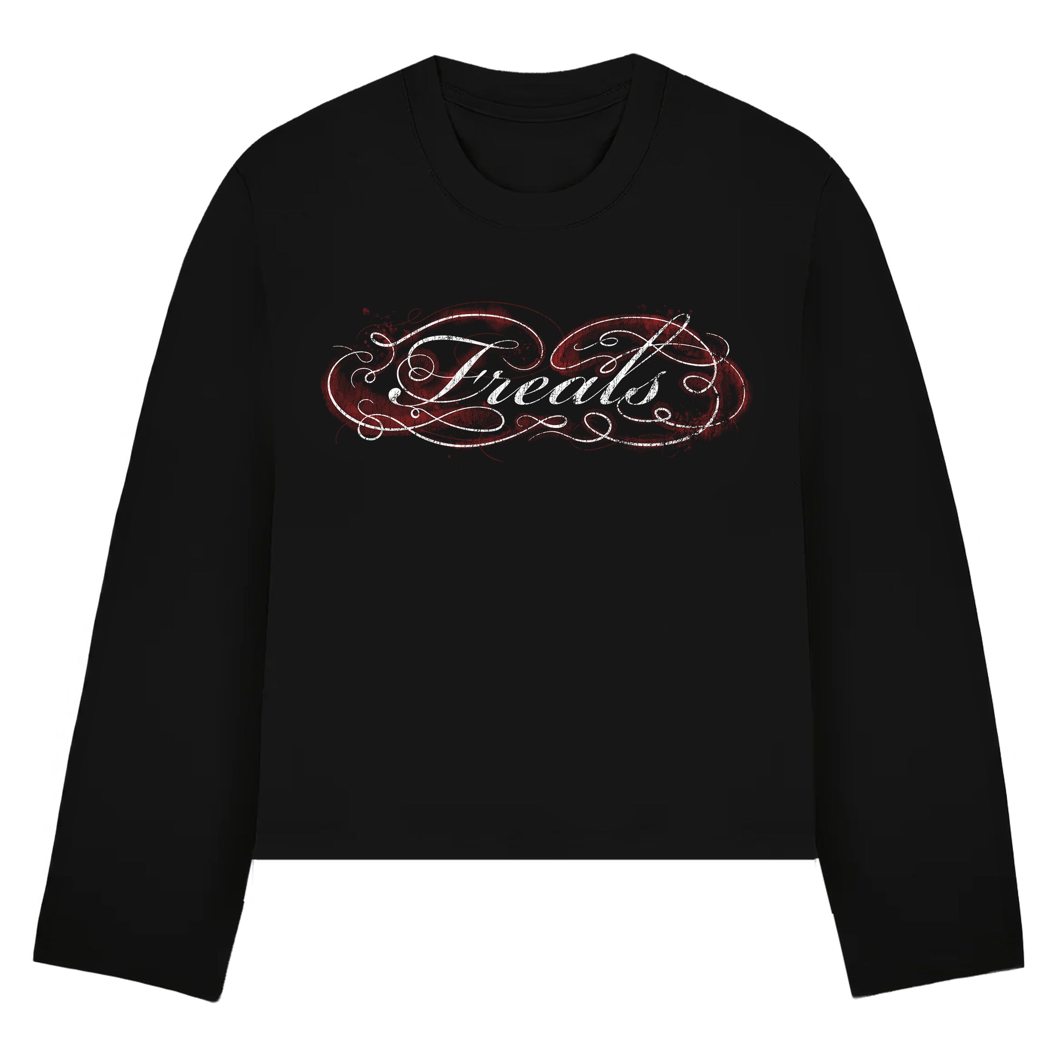 Longsleeve cropped Freals black "Red Script"