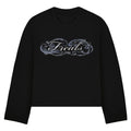 Longsleeve cropped Freals black "Blue Script"