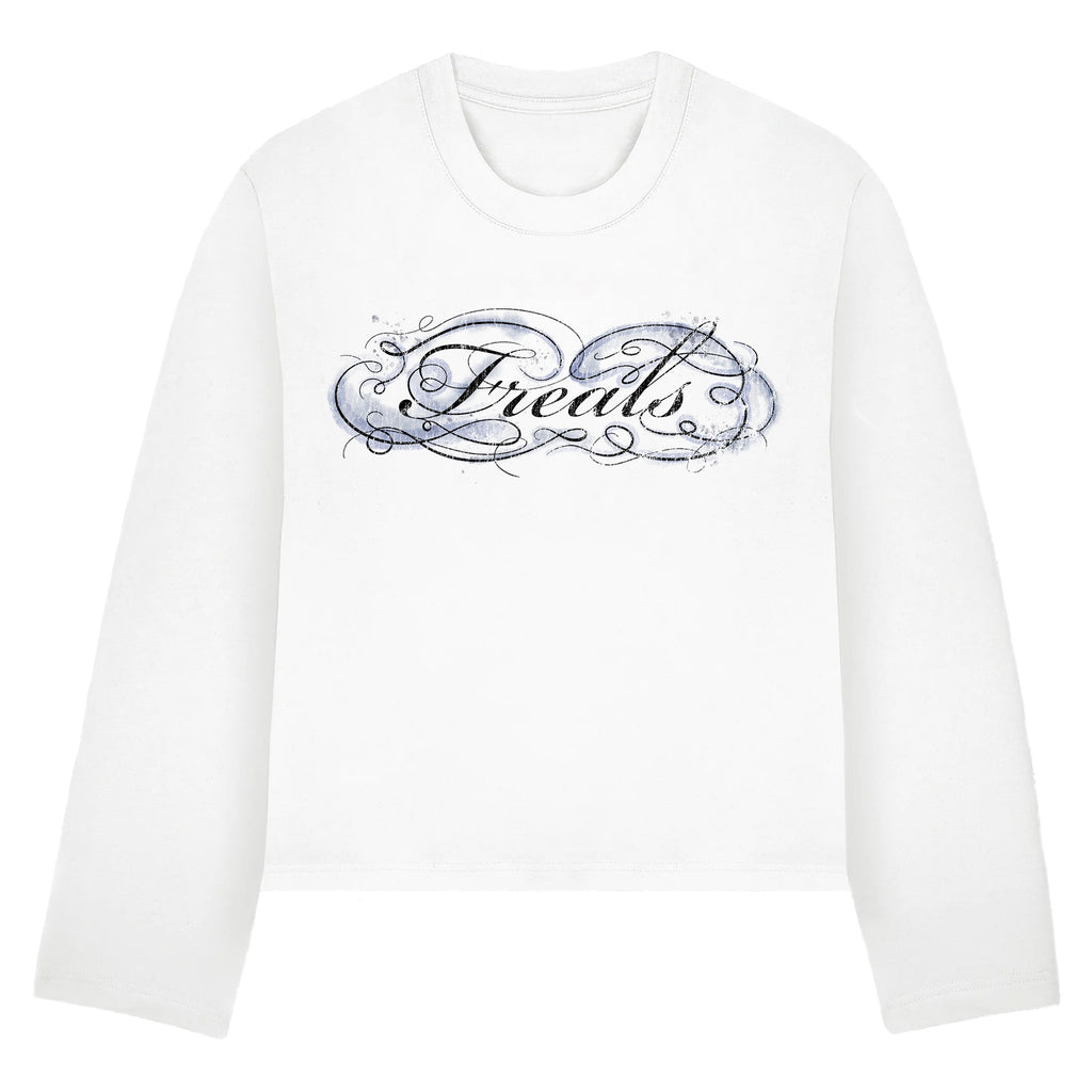 Longsleeve cropped Freals "Blue Script"