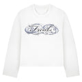 Longsleeve cropped Freals white "Blue Script"