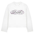 Longsleeve cropped Freals white "Pink Script"