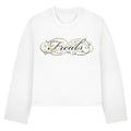 Longsleeve cropped Freals white "Yellow Script"